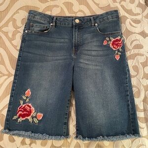 Roebuck & Co R1893 Floral Jean Denim Shorts Sz 12